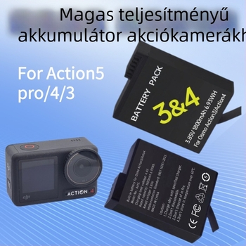 DJI Action sorozat akkumulátora Action3/4/5 számára — Kód: Mso-002002, lítium-alapú elektronika