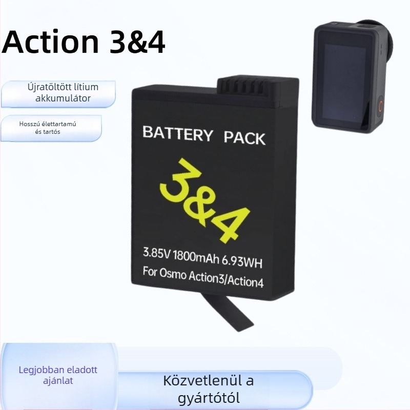 DJI Action sorozat akkumulátora Action3/4/5 számára — Kód: Mso-002002, lítium-alapú elektronika