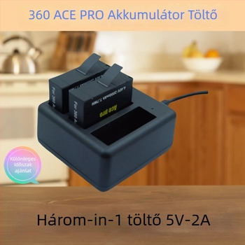 Insta360 Ace Pro/Pro2 háromcsatornás akkumulátortöltő (Modell: Insta360acepro; Anyag: Műanyag)