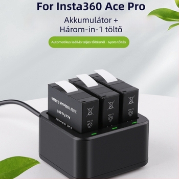Insta360 Ace Pro/Pro2 háromcsatornás akkumulátortöltő (Modell: Insta360acepro; Anyag: Műanyag)