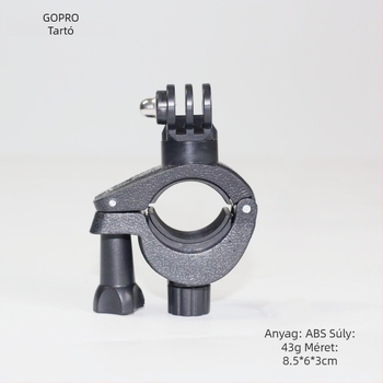 GoPro sportkamera O-típusú clip-tartó, 360° forgó, univerzális, ABS anyag