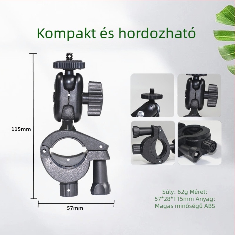 GoPro sportkamera O-típusú clip-tartó, 360° forgó, univerzális, ABS anyag