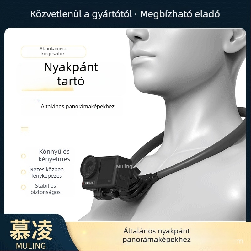 peoolo Halter necklace holder — Gyors kioldó nyakra szerelhető tartó sportkamera és okostelefonokhoz, szilikon, logó testreszabás