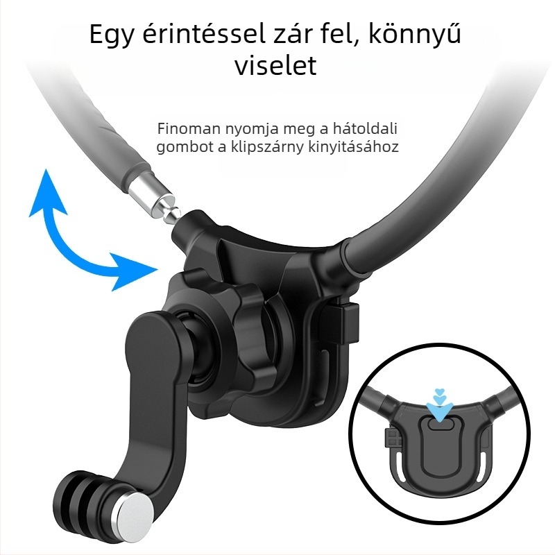 peoolo Halter necklace holder — Gyors kioldó nyakra szerelhető tartó sportkamera és okostelefonokhoz, szilikon, logó testreszabás