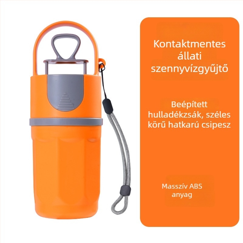 Hordozható hatkarú kutyaürülék-gyűjtő beépített szemeteszsákkal, műanyag, kültéri használatra