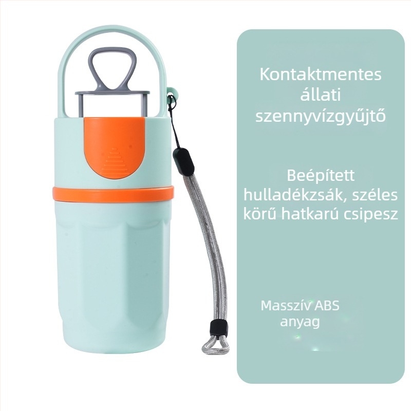 Hordozható hatkarú kutyaürülék-gyűjtő beépített szemeteszsákkal, műanyag, kültéri használatra