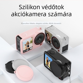 Silikonból készült védőtok DJI Action 6-höz, lencsevédővel, ütésálló