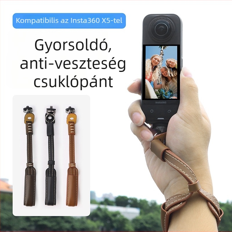Insta360 X5/X4/X3 csuklópánt – gyors kioldás, anti-lopás, 360° kamera kiegészítő