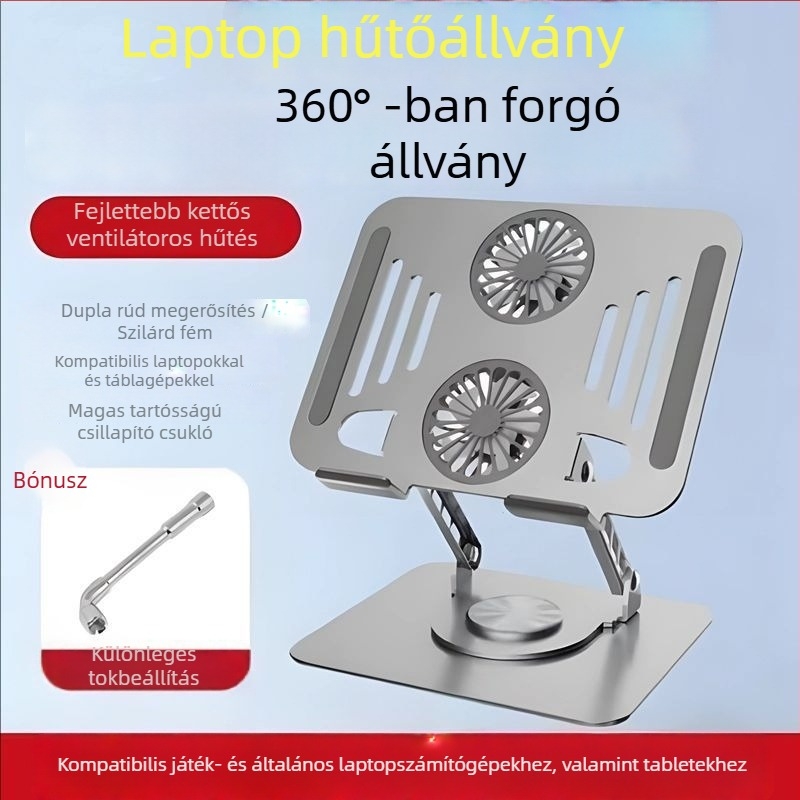 Laptop-tartó Forgó, Modell 286, Szénacél, Desnai, Notebooks, Ultrabookok és egyebek számára, Kábelhossz 1 m