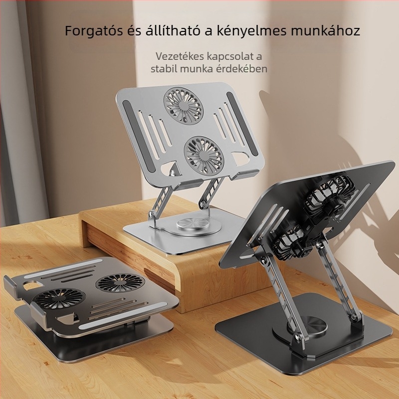 Laptop-tartó Forgó, Modell 286, Szénacél, Desnai, Notebooks, Ultrabookok és egyebek számára, Kábelhossz 1 m