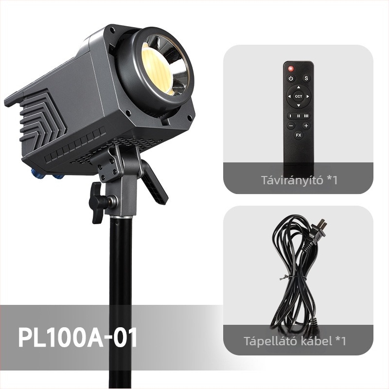 Hordozható fotózás világítás 100W COB, bi-kolor 2700K–7500K, 220V, fényerő állítható