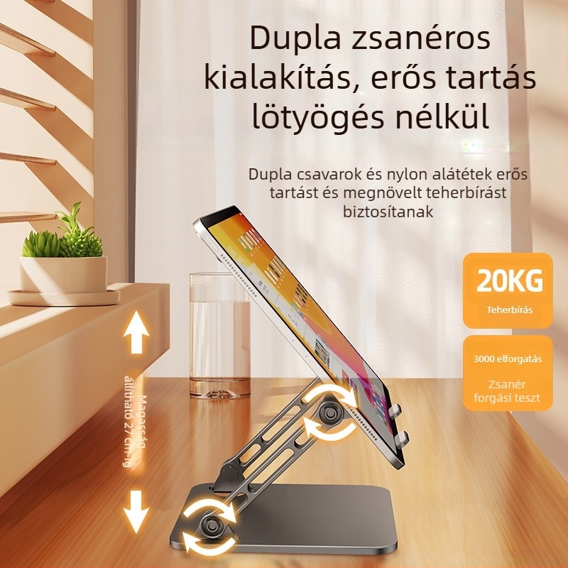 Nagy méretű fém tabletatartó 11 hüvelykes iPad Pro-hoz, emelő típusú tartó játékhoz