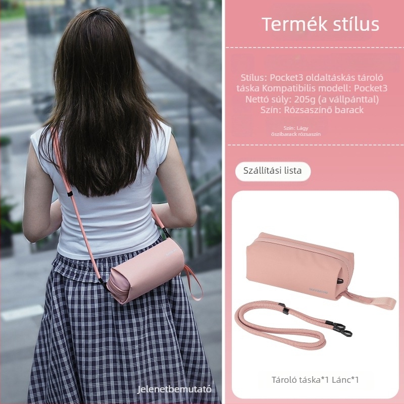 Pocket3/Osmo Nano tároló táska, crossbody hordozható, poliészter, modell B018, raktáron