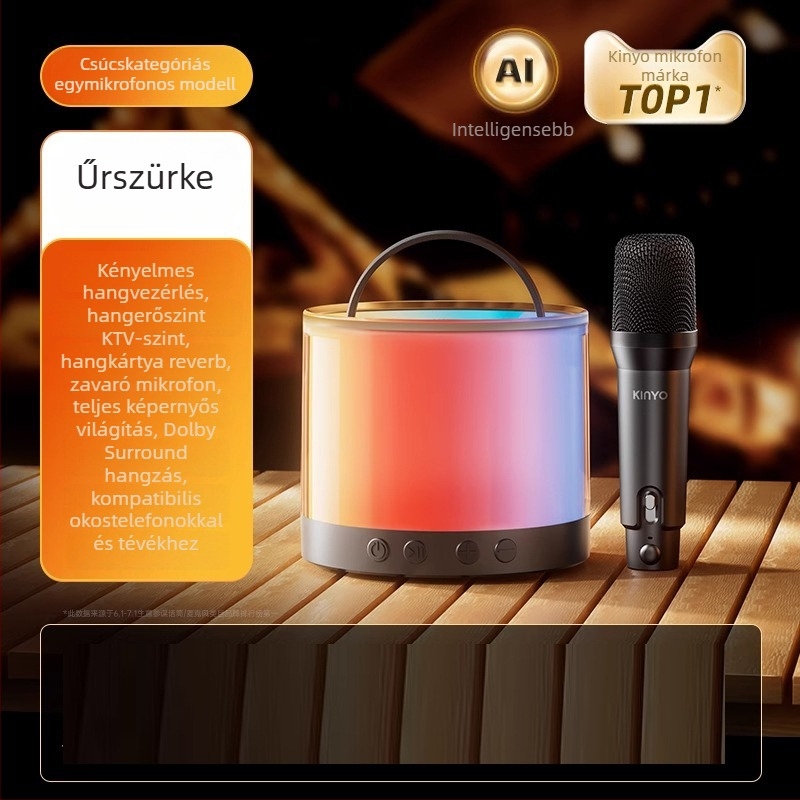 Bluetooth hangszóró TF-kártya támogatással, USB-C és Bluetooth 5.3; 2-csatornás hang, 100 Hz–20 kHz; kimenő teljesítmény <10 W; lejátszás 3–4 óráig; TF-kártya 32 GB-ig.