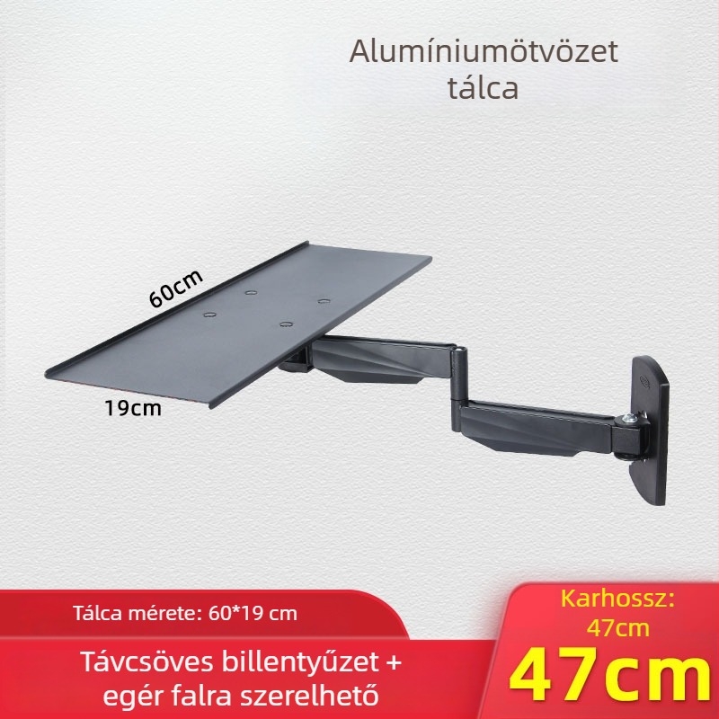 Hx02+ Falra szerelhető forgó monitor- és billentyűzet-tartó, alumíniumötvözet