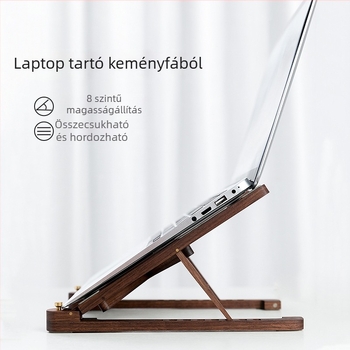 Laptop állvány – fa, összecsukható, modell HH-0123, univerzális kompatibilitás