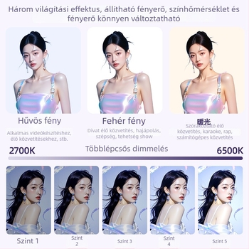 Professzionális COB fotófény stúdióhoz és élő közvetítéshez – 200W, 220V, 2700–6500K