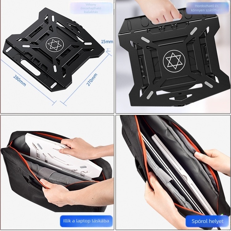 Nossi N2 laptop- és tabletatartó – összehajtható, állítható magasság, műanyag