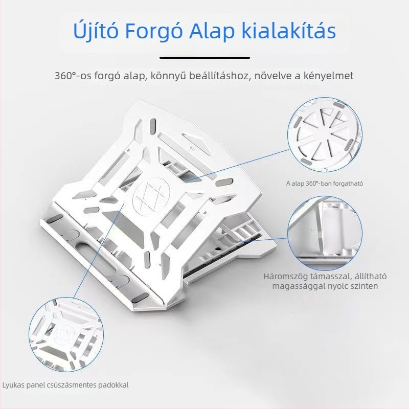 Nossi N2 laptop- és tabletatartó – összehajtható, állítható magasság, műanyag