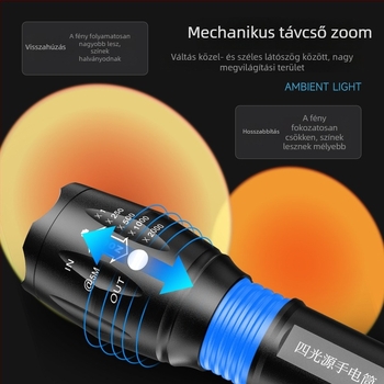 Fotózásra szánt LED töltőfény RGB, 5W, 1200mAh, kézi energiatermelés, töltővel