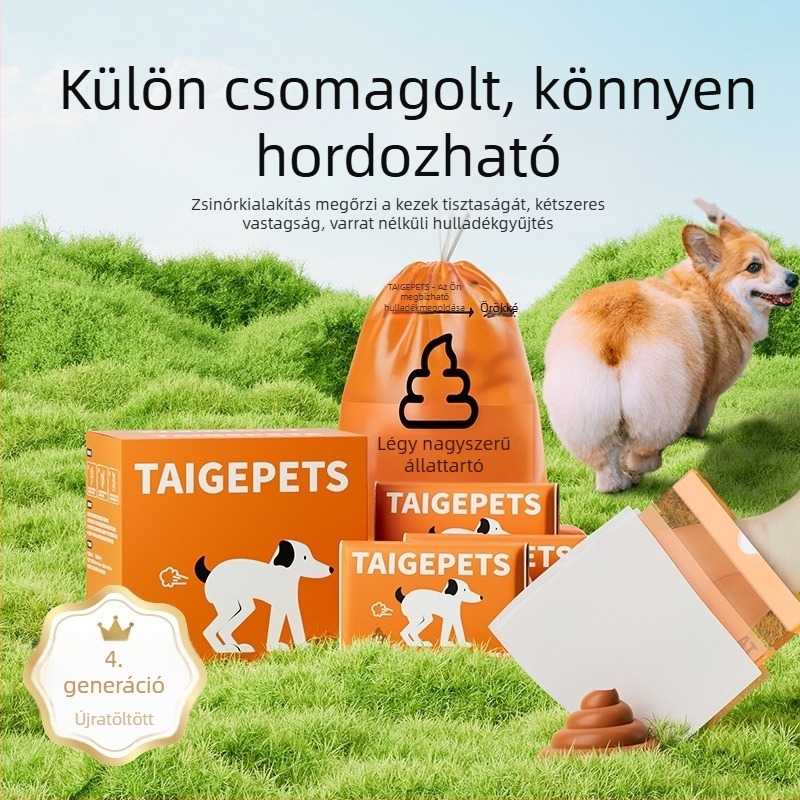 Hanchen vastag műanyag, lapos szájú kutyapiszok zacskók, egyszer használatos