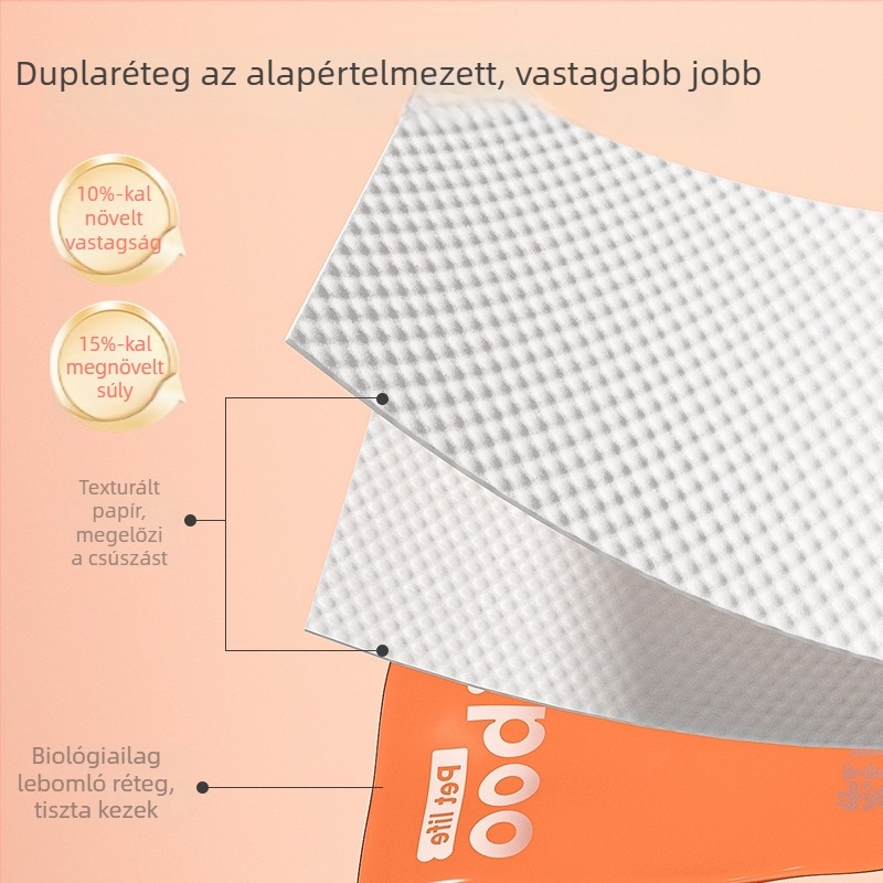 Hanchen vastag műanyag, lapos szájú kutyapiszok zacskók, egyszer használatos