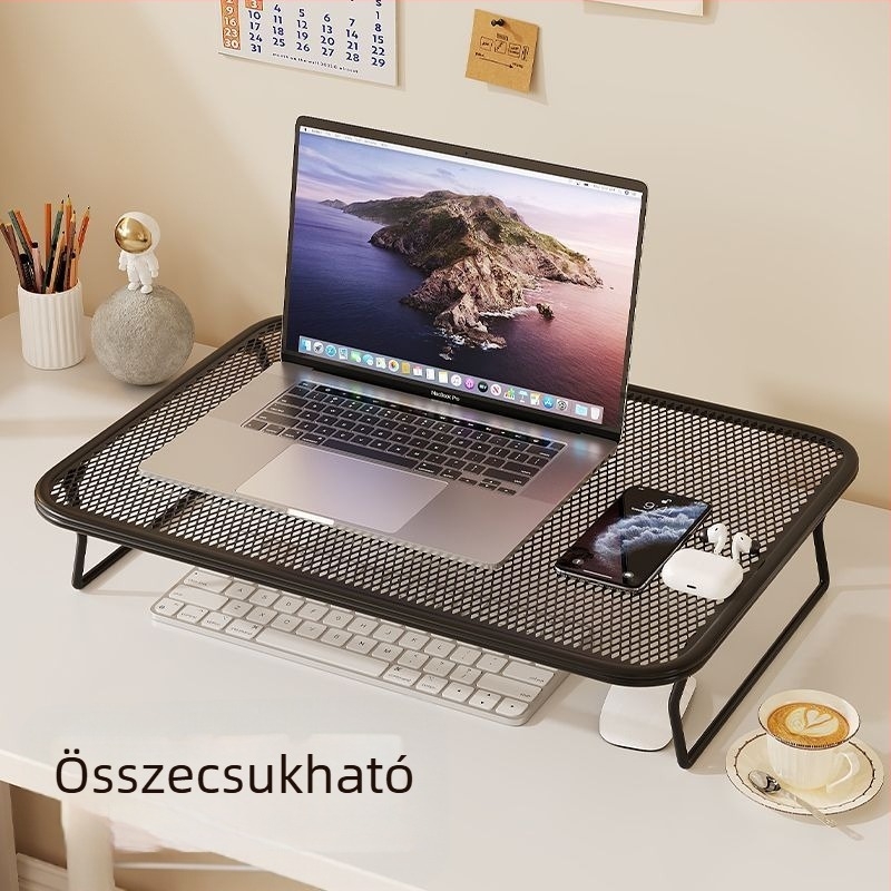 Laptop állvány vasból, forgó stílusú, hűtőbázis, emelő asztali tartó otthonra és irodába