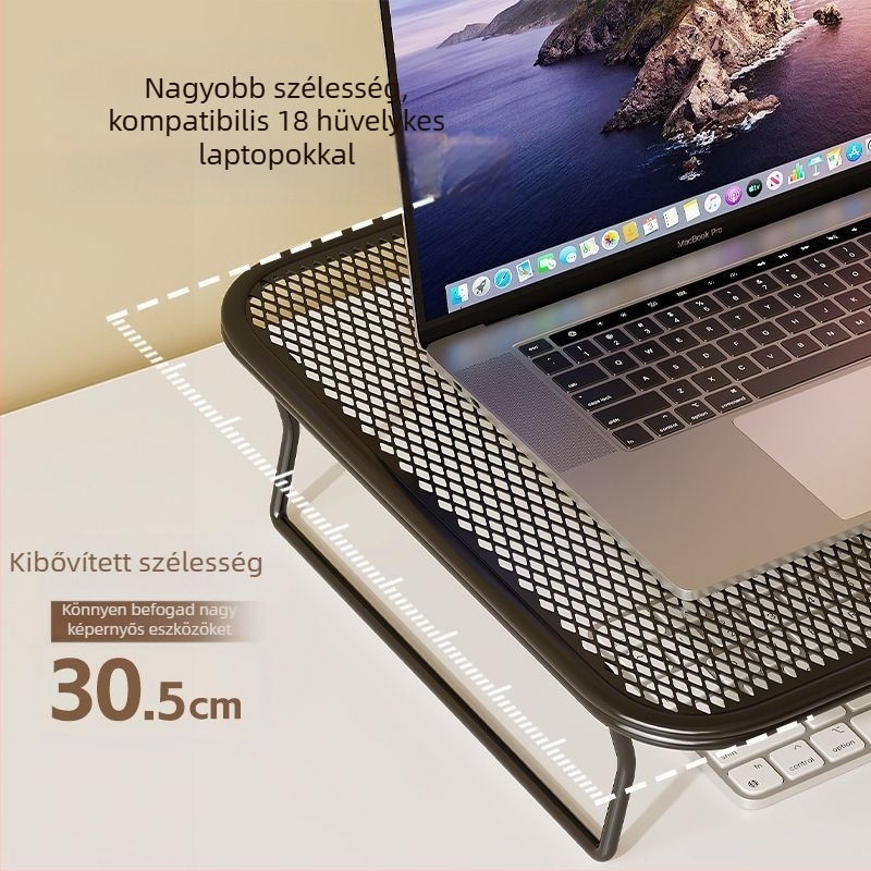 Laptop állvány vasból, forgó stílusú, hűtőbázis, emelő asztali tartó otthonra és irodába