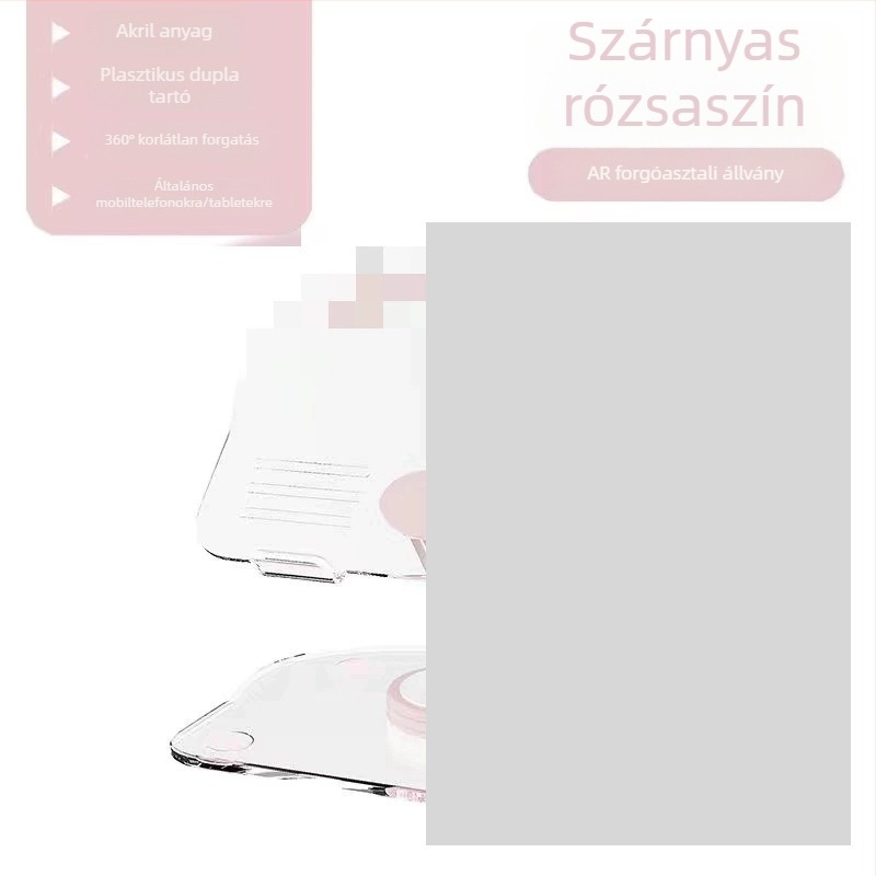 D06 Tablet- és telefon-tartó, dupla rudas összecsukható asztali állvány, 360°-os forgás, gyártás a rajzok szerint, kompatibilis iPad/iPhone generációkkal, iPod touch 4. generáció, iPhone 3G/3GS.