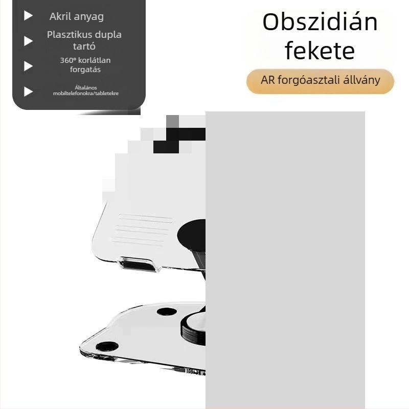 D06 Tablet- és telefon-tartó, dupla rudas összecsukható asztali állvány, 360°-os forgás, gyártás a rajzok szerint, kompatibilis iPad/iPhone generációkkal, iPod touch 4. generáció, iPhone 3G/3GS.