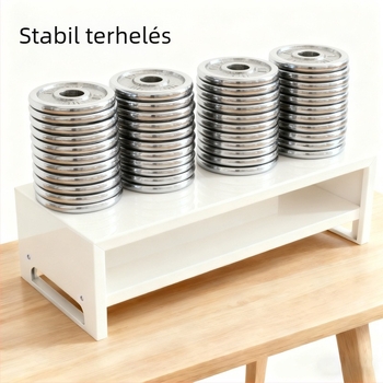 Irodaasztali monitor- és laptopemelő állvány, 2-szintű karbonacél minimalist stílusú asztali tároló, szerelés nélkül