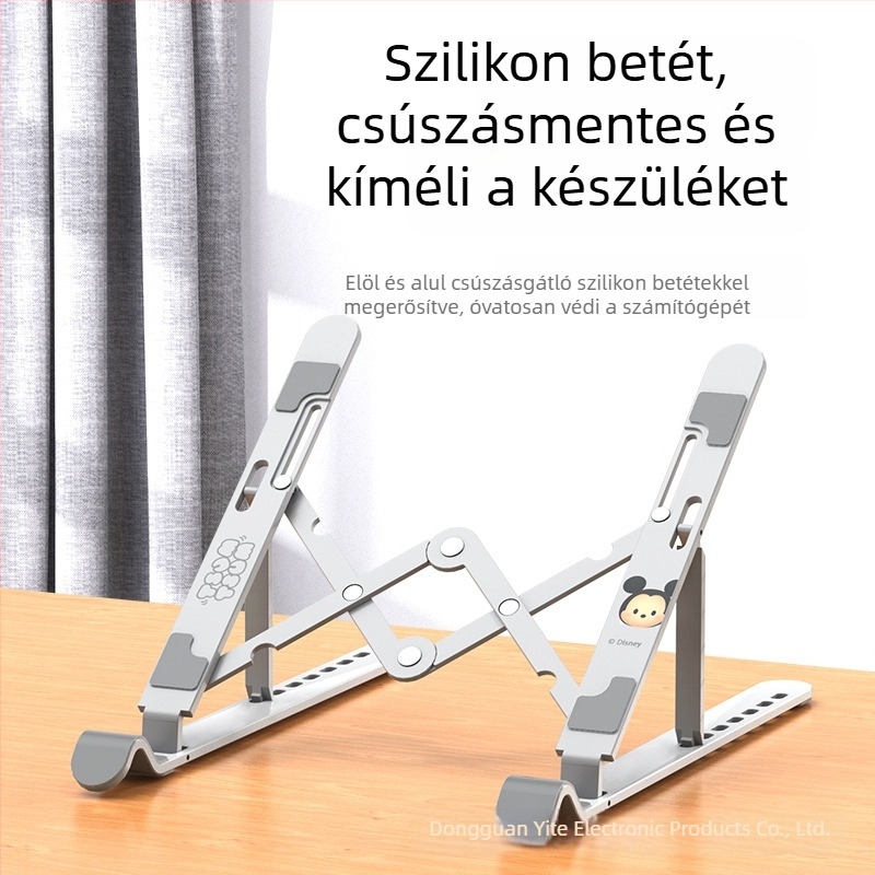 Összecsukható, állítható függőleges tartó laptophoz és tabletához, N3 hűtőalap