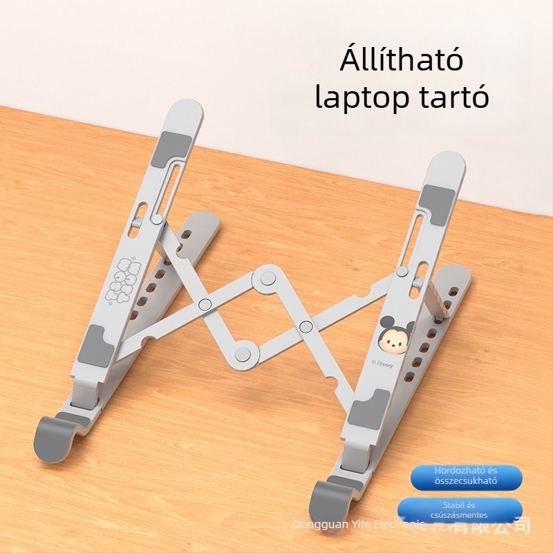 Összecsukható, állítható függőleges tartó laptophoz és tabletához, N3 hűtőalap