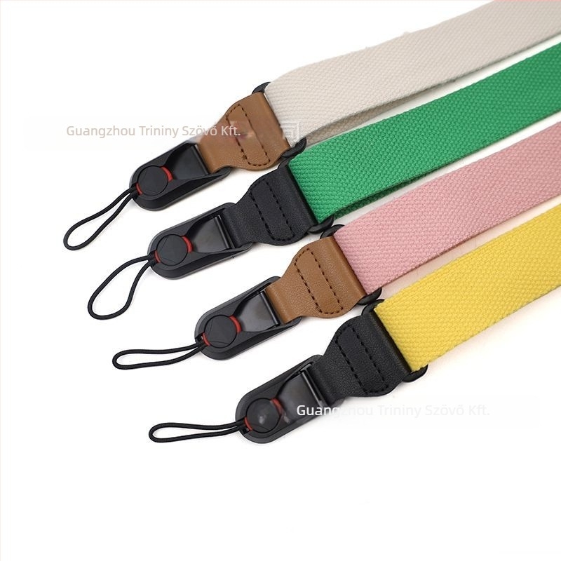 Kameraszíj gyorskioldó rendszerrel – Saiyi Quick-Release Strap; kompatibil GoPro, Canon/Nikon DSLR és Sony/Fujifilm/Sigma/Olympus tükör nélküli kamerákkal – Poliészter-pamut anyag, max terhelés 2–5 kg