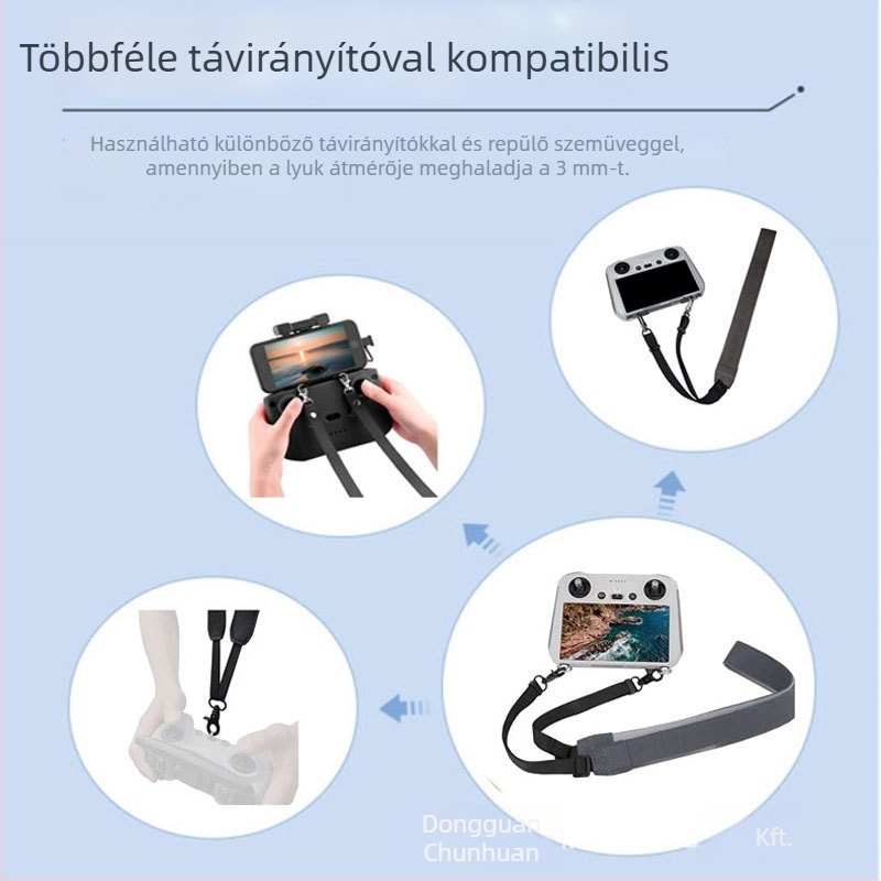 Chunhuang 002 Denim nyakpánt DJI távirányítóhoz, állítható, univerzális kompatibilitás, logó nyomtatható