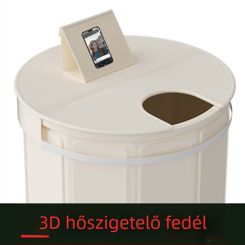 Összecsukható 3D hőszigetelt fürdővödör fedéllel – felnőtteknek és gyerekeknek, teljes testű fürdéshez, kiegészítő