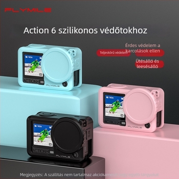 Flymile szilikon tok DJI Osmo Action 6-hoz, lencsevédő borítással és ütésálló burkolattal
