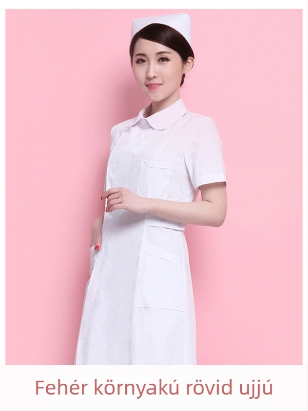 Ápolónői egyenruha felső rész: részleges gombolás, környak, hosszú ujjú, téli karcsú szabás; 90–95% pamut a dentál- és kozmetikai klinikákon dolgozó egészségügyi személyzetnek