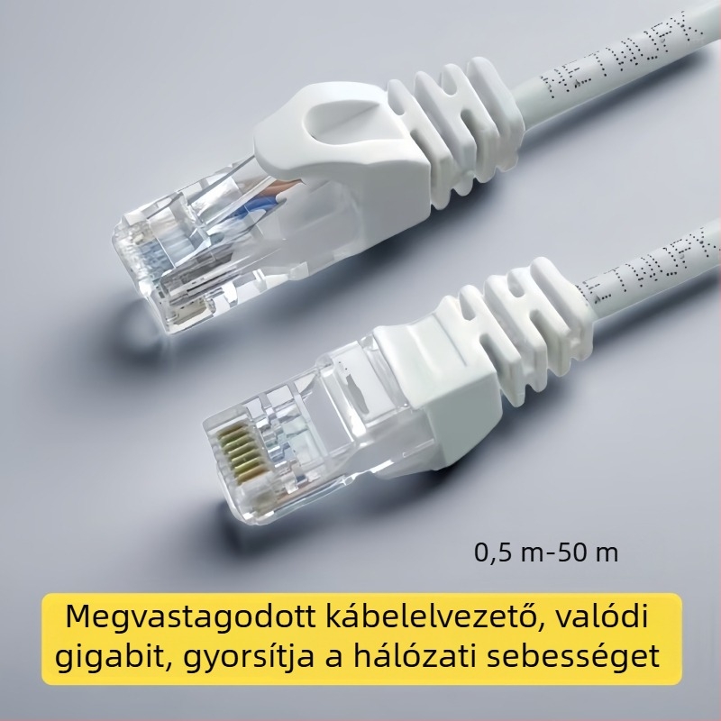 CAT6 Ethernet hálózati kábel RJ-45 csatlakozóval, Gigabit sebesség, csavart érpár, anyag: réz bevonat alumínium, routerhez