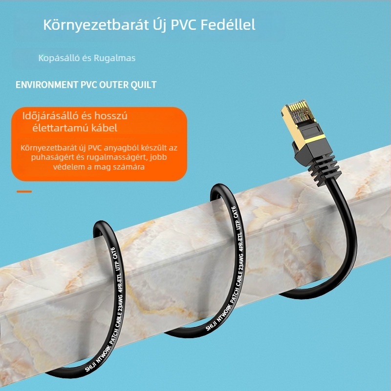 Cat6 Gigabit Ethernet kábel routerhez – RJ-45, csavart érpár, beltéri