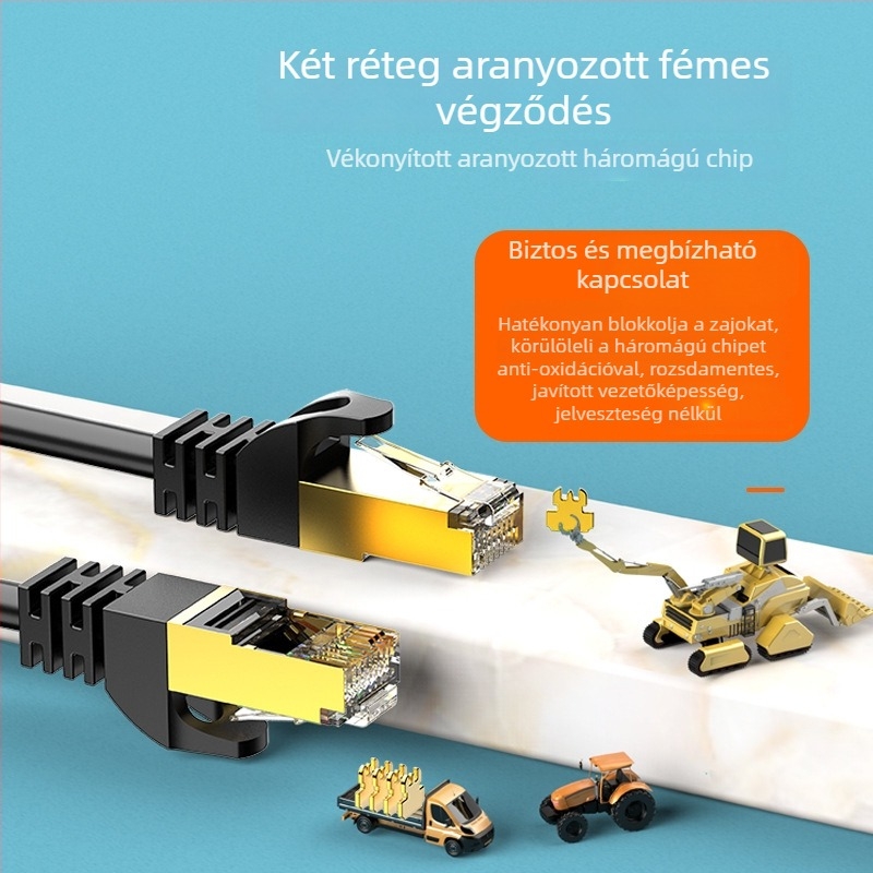 Cat6 Gigabit Ethernet kábel routerhez – RJ-45, csavart érpár, beltéri