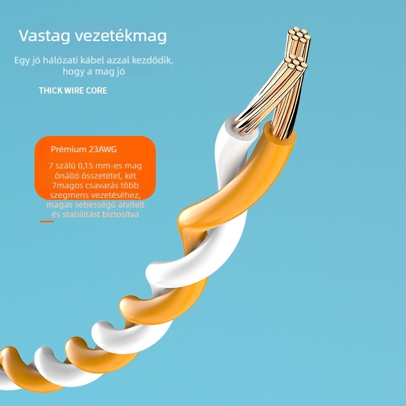 Cat6 Gigabit Ethernet kábel routerhez – RJ-45, csavart érpár, beltéri