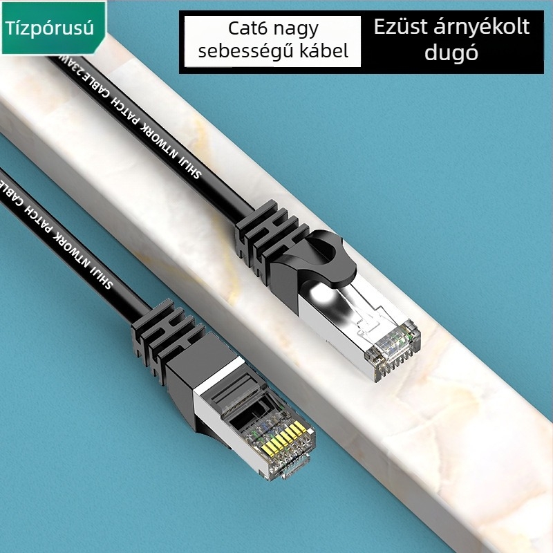 Cat6 Gigabit Ethernet kábel routerhez – RJ-45, csavart érpár, beltéri