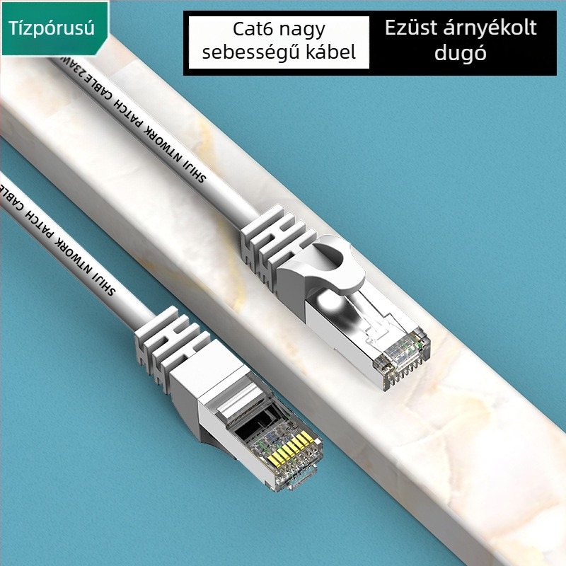 Cat6 Gigabit Ethernet kábel routerhez – RJ-45, csavart érpár, beltéri