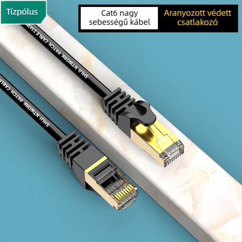 Cat6 Gigabit Ethernet kábel routerhez – RJ-45, csavart érpár, beltéri