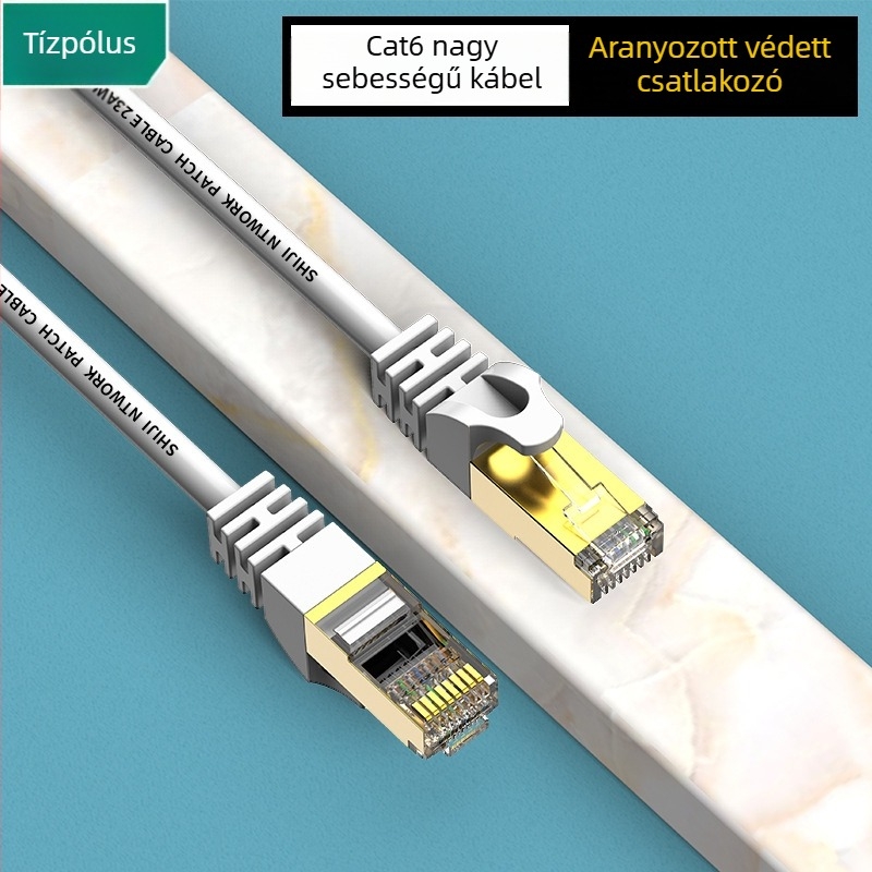 Cat6 Gigabit Ethernet kábel routerhez – RJ-45, csavart érpár, beltéri