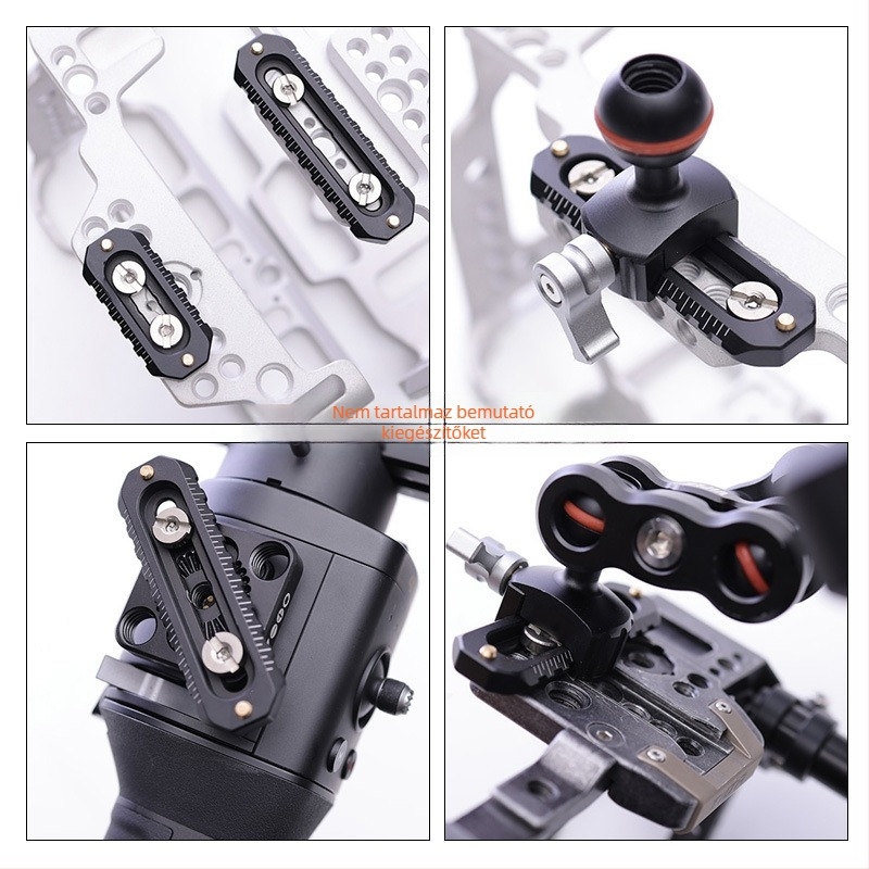 Fotókamerához való váz alumíniumötvözetből, NATO univerzális, kettőfejű, csúszásgátló, 1/4-es csavar