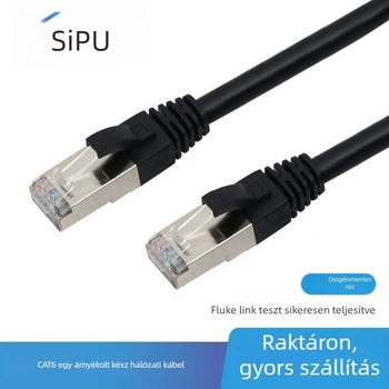 Cat6 védett RJ45 hálózati kábel, oxigénmentes réz, kész kábel, interferencia-ellenálló