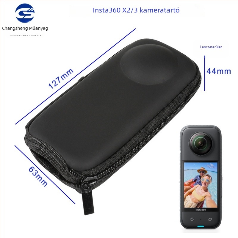 Insta360 One X3 védőkeret, CS2340B, PC+ABS és szilikon, ütésálló él, kompatibilis One X3