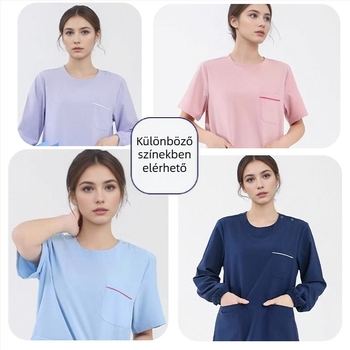 Uniszex orvosi scrubs készlet V-nyakú, nedvszívó poliészter/spandex anyag, hosszú ujjú, őszi kiadás 2025